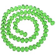 Krystalglas rondeller. Facetterede. 10 x 8 mm. Mellem grøn